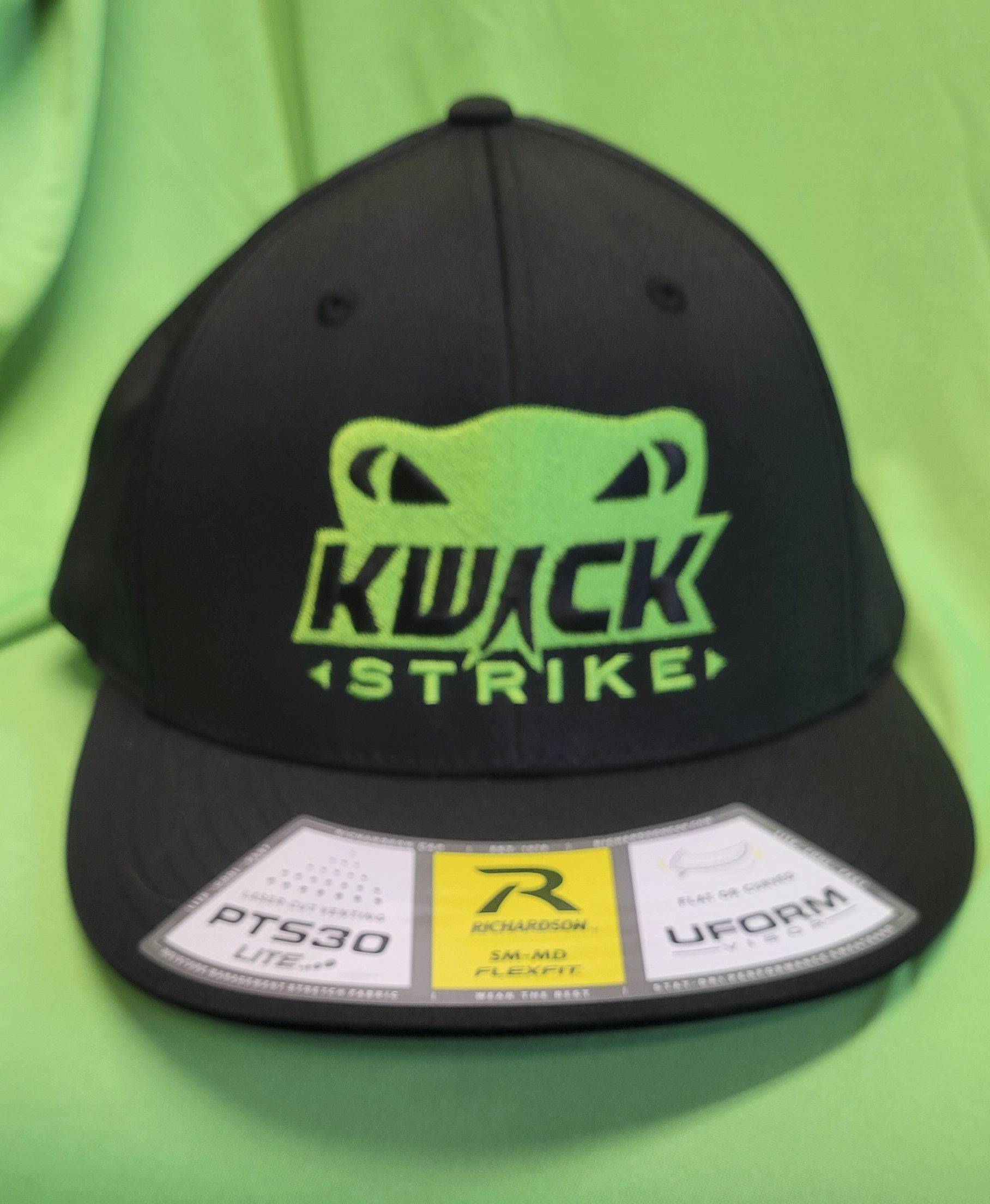 Lime green logo fitted hat